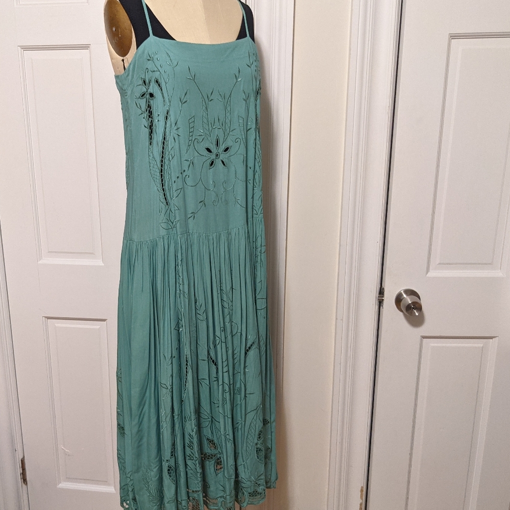 Free People midi eyelet embroidery dress